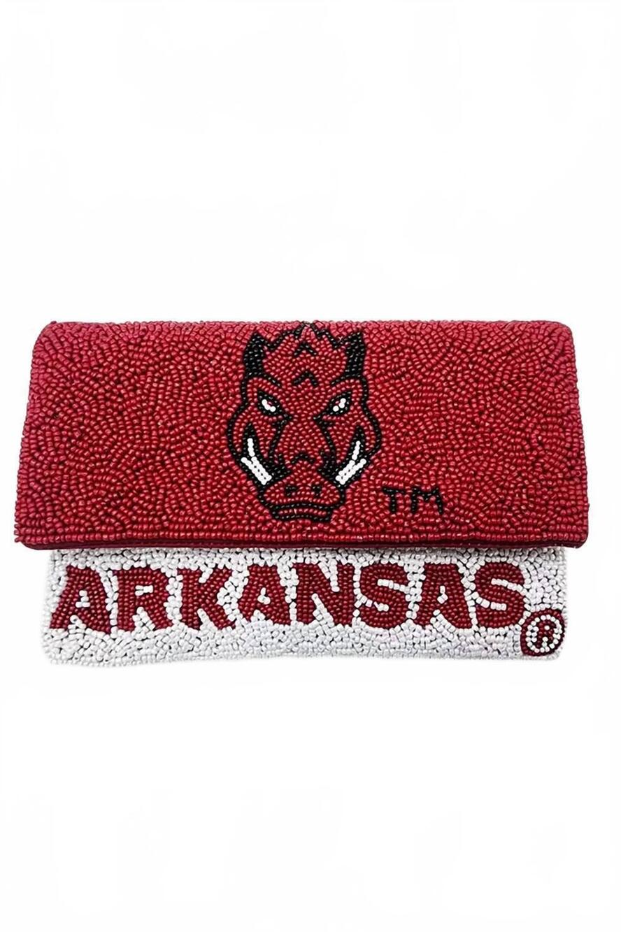 NEW PIZZAZZ women's arkansas beaded mini crossbody bag in red